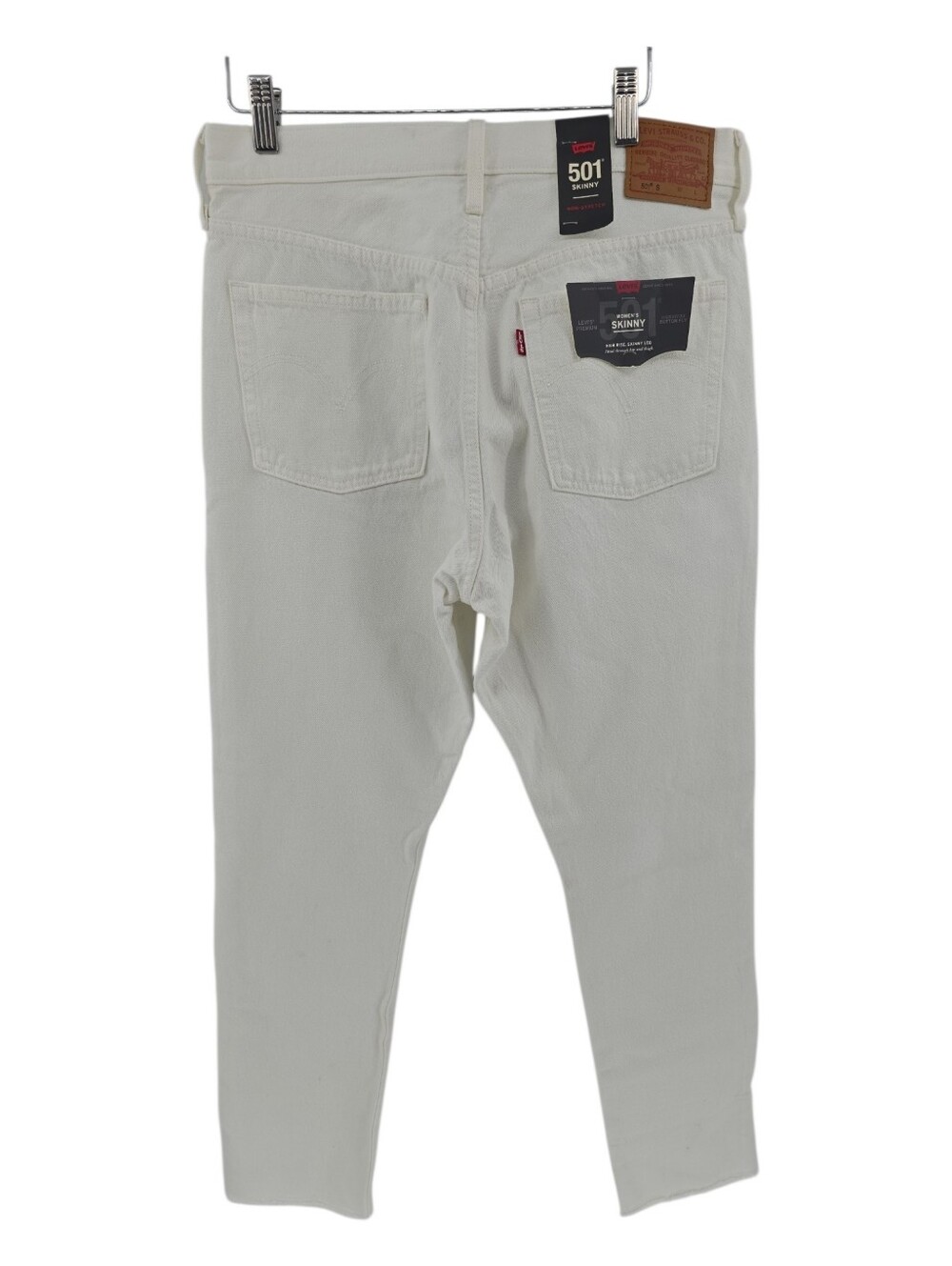 Levi's 501 NWT High Rise Skinny Jeans Size 30 x 28 White Retail $98